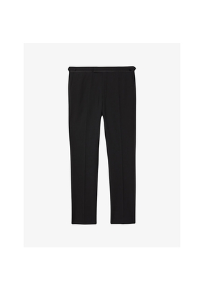 Mens Reiss Poker Slim-Fit Satin-Trim Stretch-Wool Blend Tuxedo Trousers