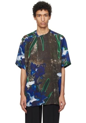 RAINMAKER KYOTO Brown & Blue Pleated Shirt