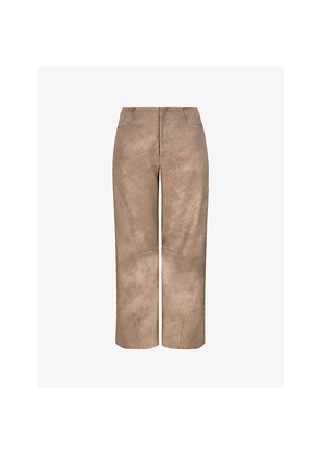 Womens Mistress Rocks Straight-Leg Mid-Rise Vegan-Leather Trousers