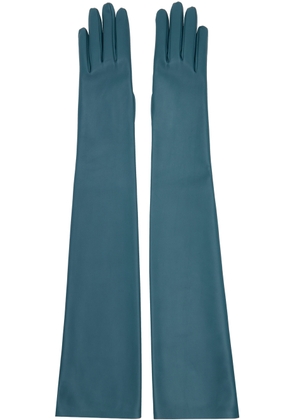 The Row Blue Simon Leather Gloves
