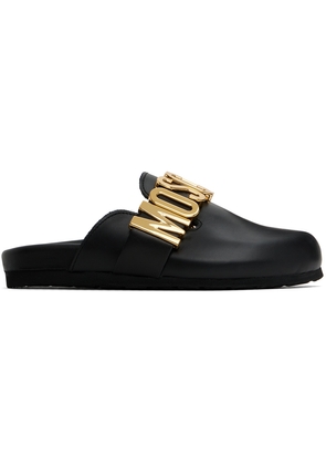 Moschino Black Maxi Lettering Mules