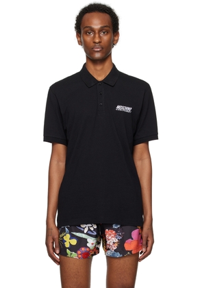 Moschino Black Embroidered Polo