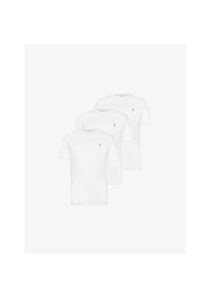 Mens Allsaints Brace Logo-Embroidered Pack Of Three Cotton-Jersey T-Shirts
