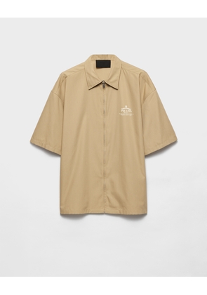Short-sleeved technical cotton shirt