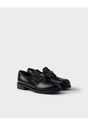 Brushed leather loafers