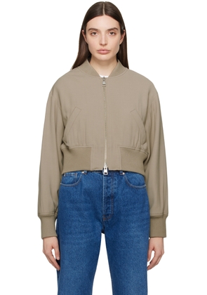 AMI Paris Taupe Zip Bomber Jacket