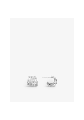 Womens Apm Monaco Five-Hoop Sterling-Silver and Zirconia Earrings