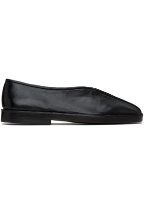 LEMAIRE Black Flat Piped Slippers