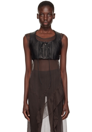 RECTO Black Motorcycle Bustier Vest