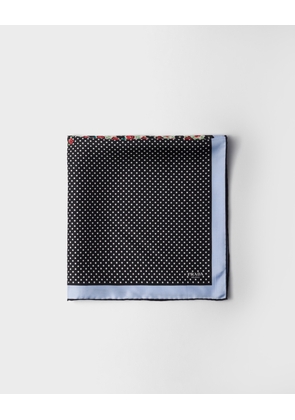 Printed silk twill scarf, 55 x 55 cm