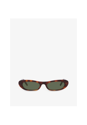 Womens Saint Laurent Sl557 Rectangular-Frame Acetate Sunglasses