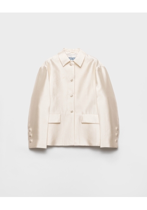 Single-breasted silk and wool jacket