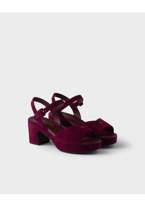 Padded suede sandals