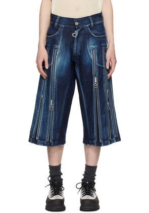 Charlie Constantinou Indigo Adjustable Fit Denim Shorts