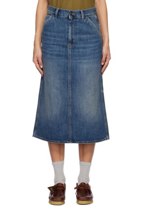 Carhartt Work In Progress Blue Single Knee Midi Skirt