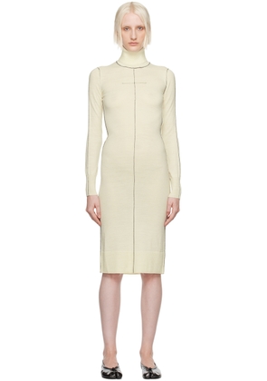 MM6 Maison Margiela Off-White Turtleneck Midi Dress