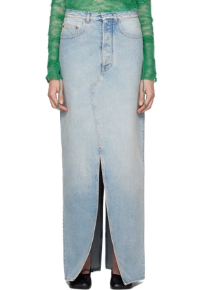 MM6 Maison Margiela Blue Slit Denim Maxi Skirt
