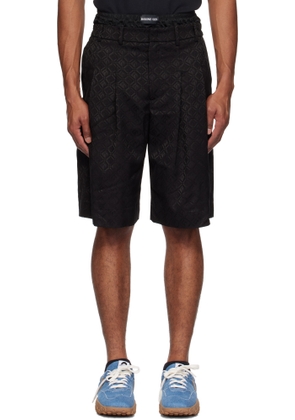 Marine Serre Black Moon Diamond Jacquard Tailoring Shorts