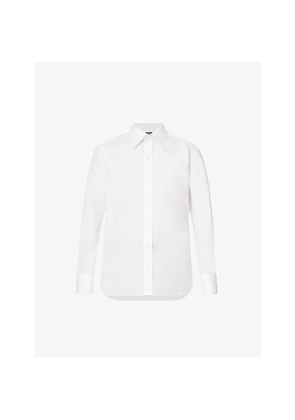 Mens Tom Ford Straight-Yoke Spread-Collar Slim-Fit Cotton-Poplin Shirt