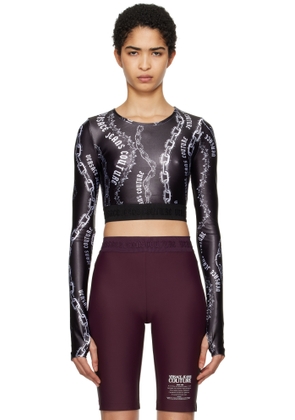 Versace Jeans Couture Black Chain Couture Crop T-shirt