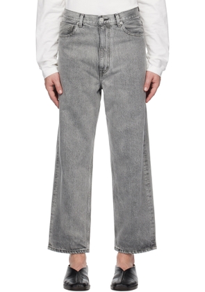 YLÈVE Gray Baggy Fade Jeans