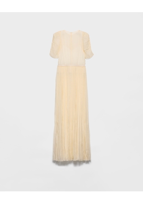 Long silk chiffon dress