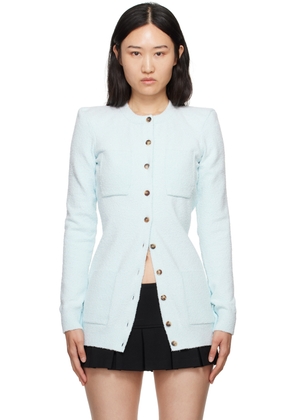 WARDROBE. NYC Blue Padded Shoulder Cardigan