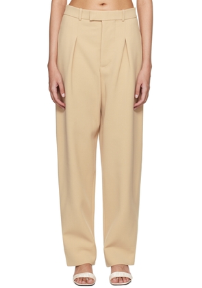 WARDROBE. NYC Beige Hailey Bieber Edition Tailored Trousers