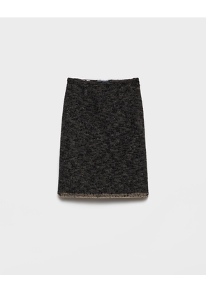 Double tweed midi-skirt