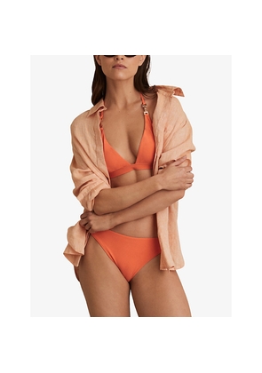 Womens Reiss Riah Side-Tie Low-Rise Stretch-Woven Bikini Bottoms