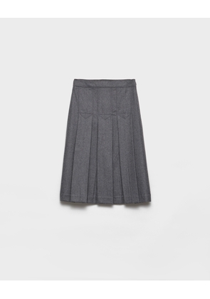 Pleated flannel skirt