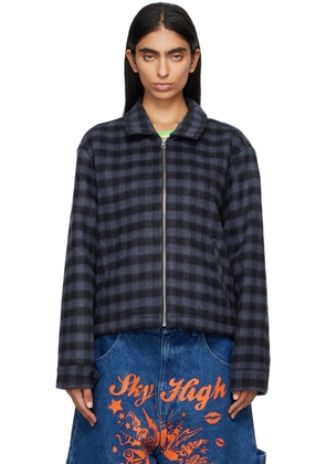 Sky High Farm Workwear Navy Wool Zip Jacket