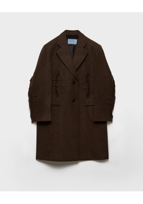Single-breasted shetland wool coat