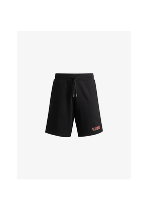 Mens Hugo Logo-Print Relaxed-Fit Cotton Sweatshorts