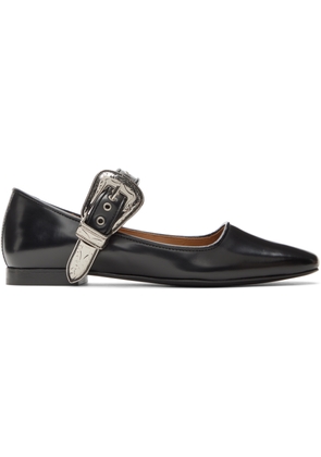 Toga Pulla Black Mary Jane Buckle Ballerina Flats