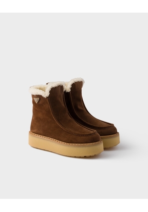 Suede and shearling booties