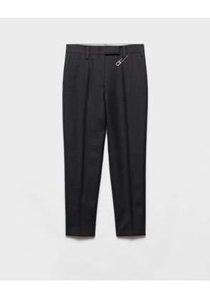 Wool gabardine pants with pin