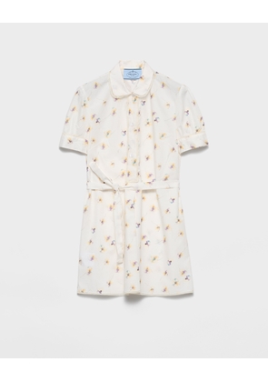 Floral print poplin mini-dress