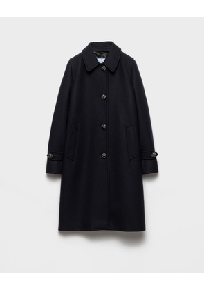 Single-breasted double loden coat