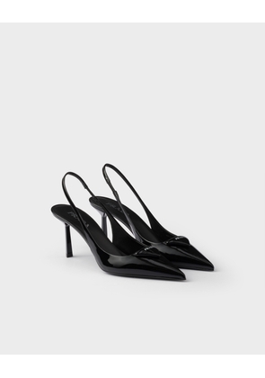 Patent leather slingback pumps