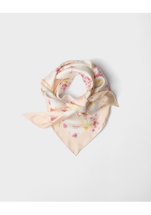 Printed silk twill scarf
