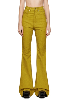 Rick Owens Yellow Porterville Bolan Bootcut Jeans