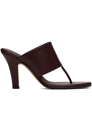 The Row Burgundy Signum Heeled Sandals