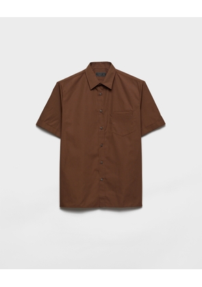 Short-sleeved cotton blend shirt