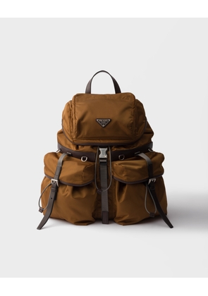 Re-Nylon and leather backpack