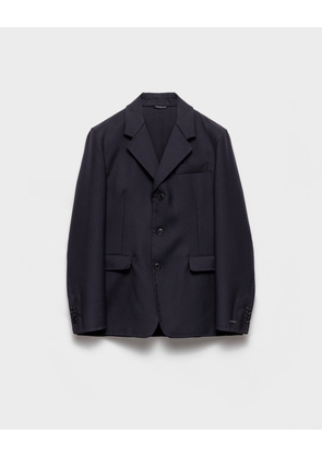 Single-breasted wool blend jacket