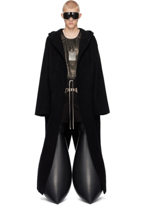 Rick Owens Black Porterville Hooded Robe Long Coat