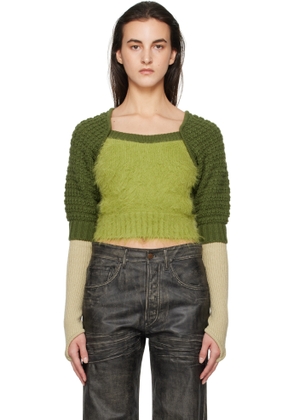 Andersson Bell Green Furry Chunky Knit Sweater