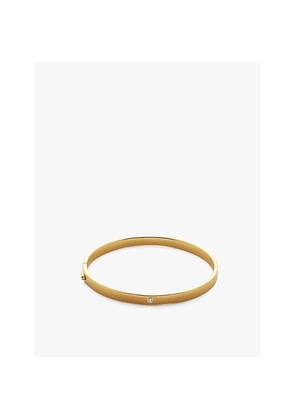 Womens Monica Vinader Solitaire 18ct Yellow Gold-Plated Vermeil Sterling-Silver and 0.015ct Lab-Grown Diamond Bangle