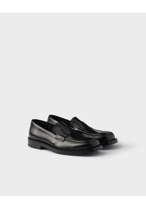 Brushed leather loafers